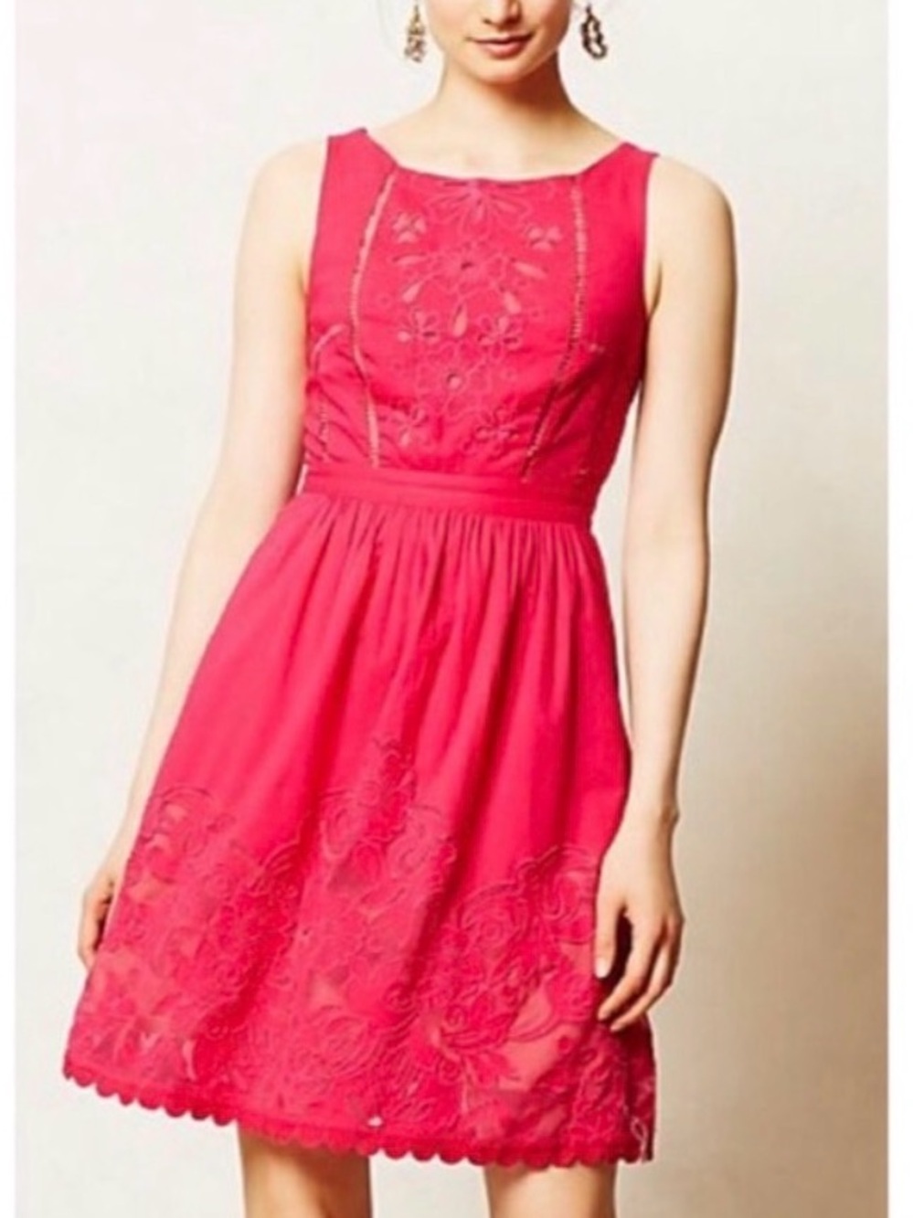 Anthropologie Moulinette Soeurs "Rhododendron" Eyelet Dress Size 0